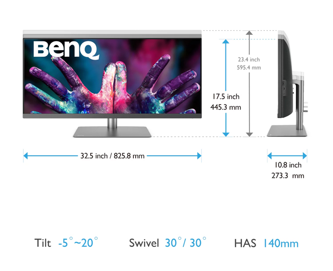 BenQ PD 3420Q wymiary